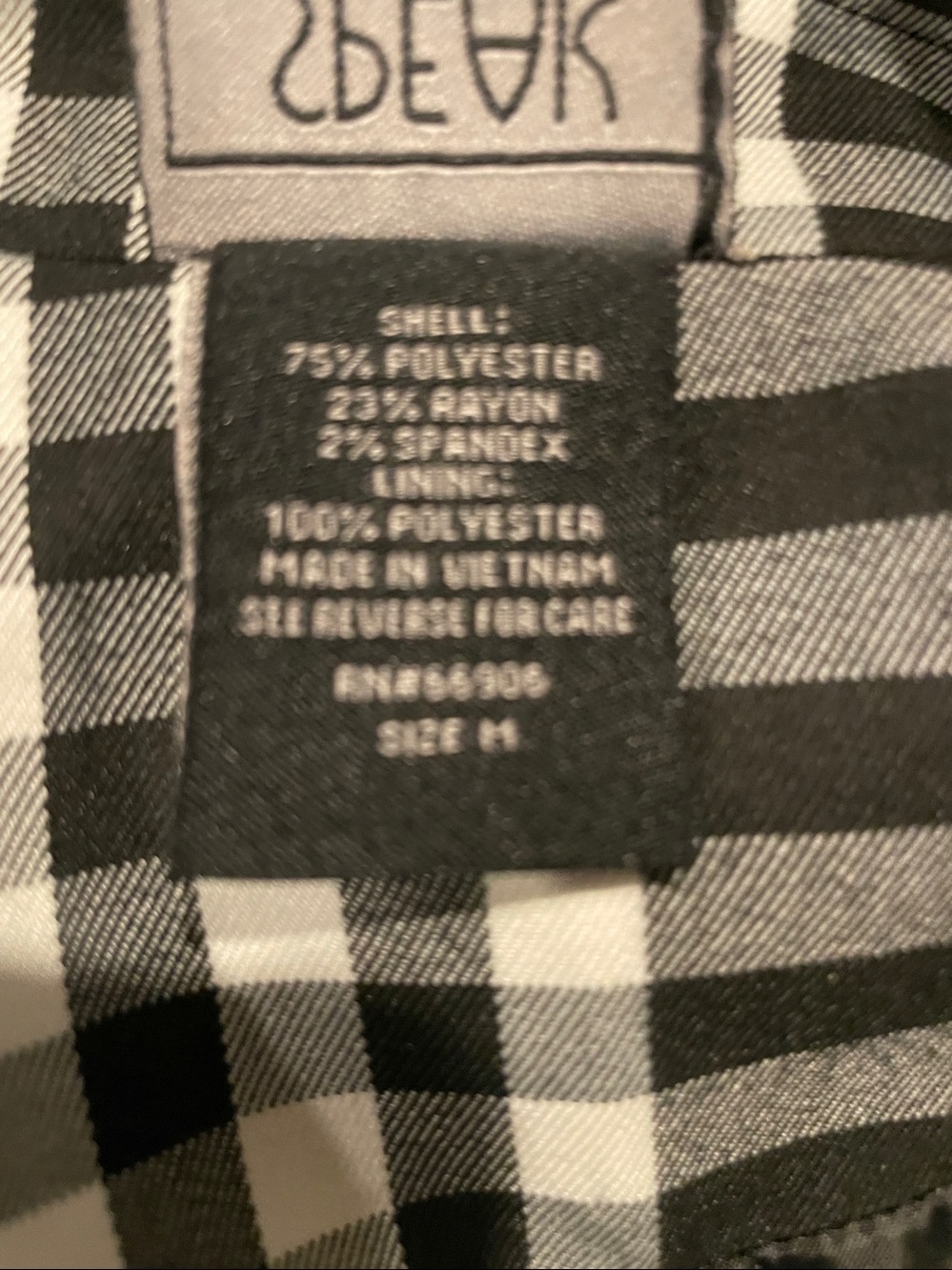 Black & White Plaid Trench Coat with Belt - Picture 10 of 12